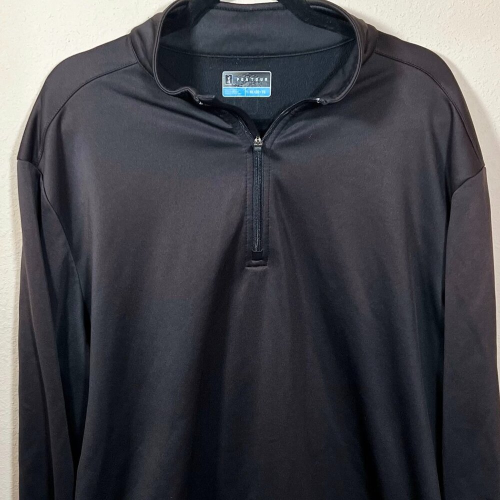 PGA Tour 1/4 Zip Long Sleeve Pullover Polo Gently Used Condition